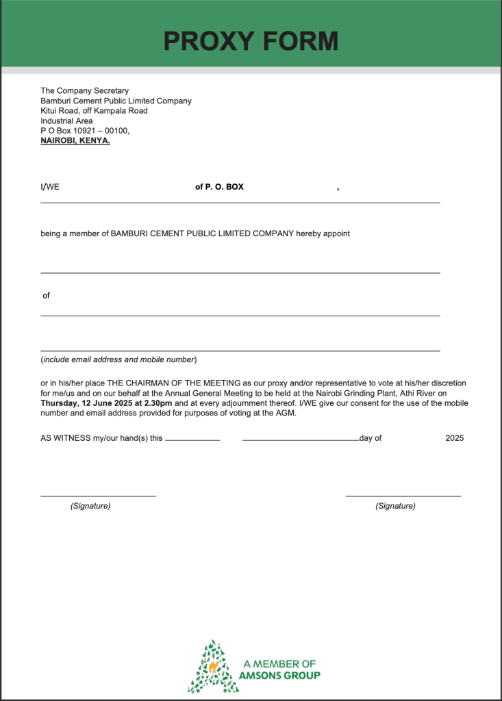 2025 AGM Proxy Form