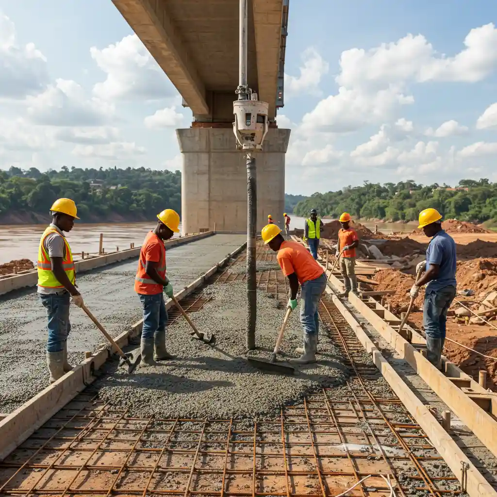 Building a durable, high-strength bridge deck with Bamburi PowerPLUS Cement for superior load-bearing capacity and resilience.