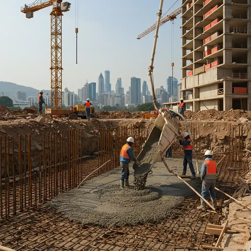 Mix, pour, and build—PowerMAX Bamburi Cement for strong and durable concrete structures.
