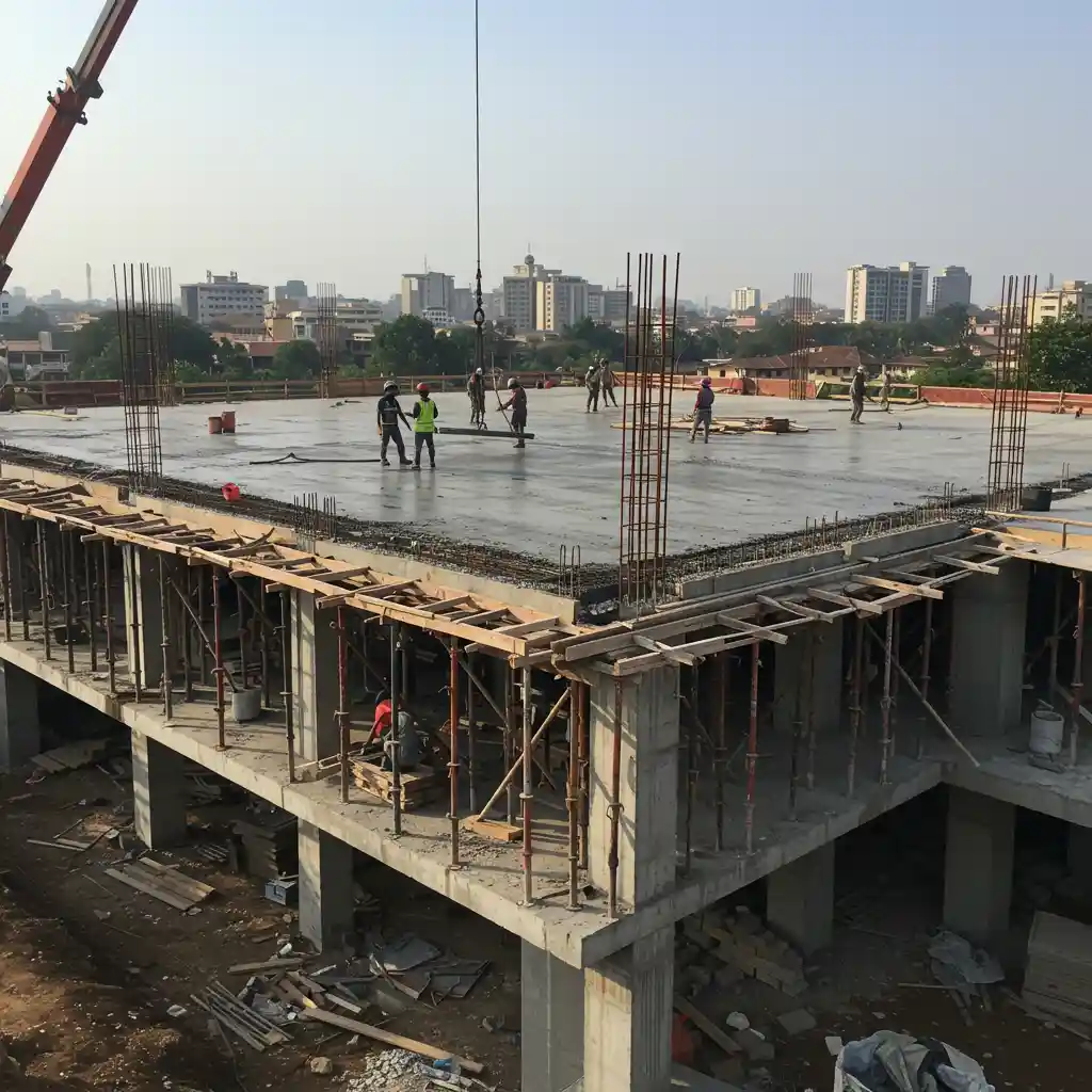 Strong and reliable Bamburi Nguvu Cement for durable suspended slabs.