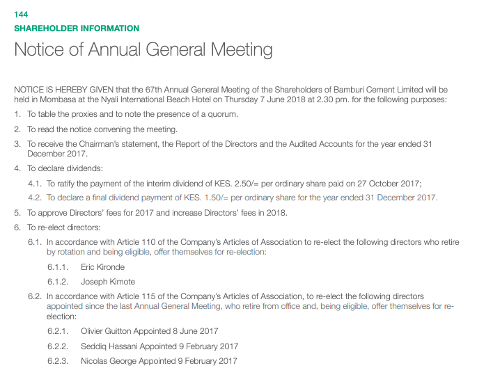 2018 AGM Notice