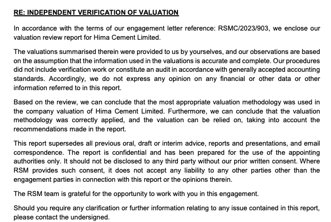 Bamburi Cement Limited Independent Valuation Report Hima Transaction