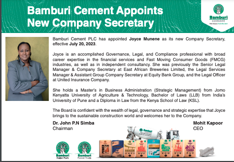 Company Secretary Change Notice July 2023