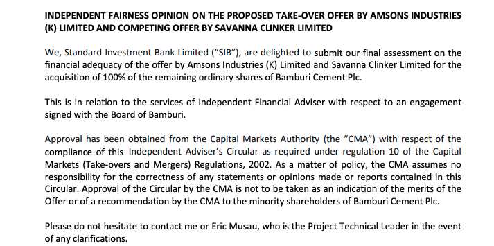 Independent Advisor Circular 23 October 2024