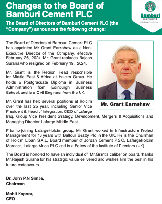Non-Executive Board Change Notice December 2023