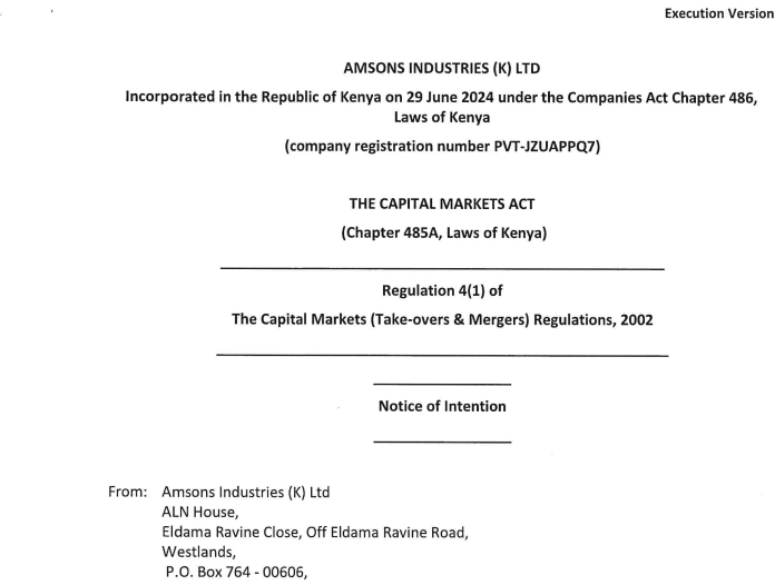 Notice Of Intention 10 July 2024