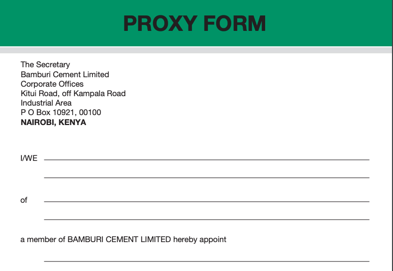 Proxy Form 2020