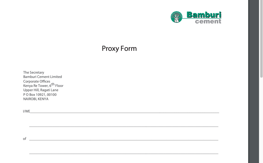 Proxy Form 2019