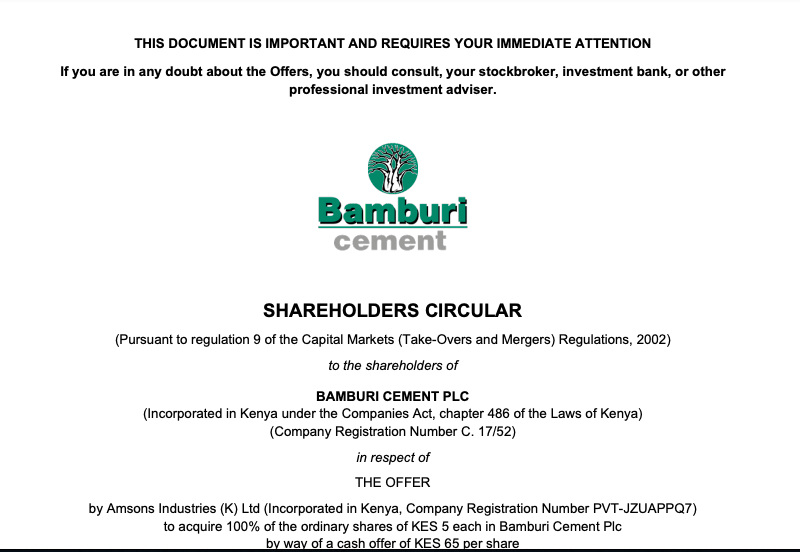 Shareholders Circular Signed 24 October 2024
